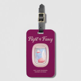 Flight of Fancy-Pigs Flying Past Airplane Window ラゲッジタグ