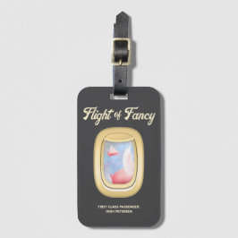 Flight of Fancy-Pigs Flying Past Airplane Window ラゲッジタグ