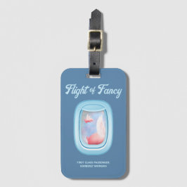 Flight of Fancy-Pigs Flying Past Airplane Window ラゲッジタグ