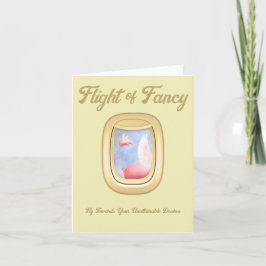 Flight of Fancy-Pigs Flying Past Airplane Window C カード