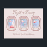 Flight of Fancy-Pigs Flying Past Airplane Window P ポストカード<br><div class="desc">Embark on the Flight of Fancy and fly towards impossible dreams. For more uplifting and fun flying pig products and gifts shop www.zazzle.com/pigsofafeather. Give me an oink via with any questions or comments and follow instagram.com/pigsofafeather</div>