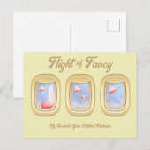 Flight of Fancy-Pigs Flying Past Airplane Window P ポストカード (正面/裏面)