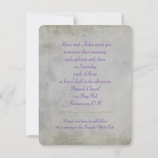 Flight on Lilacs結婚式の招待 招待状 (裏面)