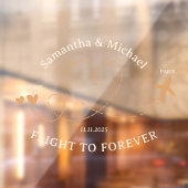 Flight Plane Travel New Wed couple Wedding ウィンドウサイン (シート2)