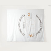 Flight Plane Travelling backdrop Wedding タペストリー (正面(横))