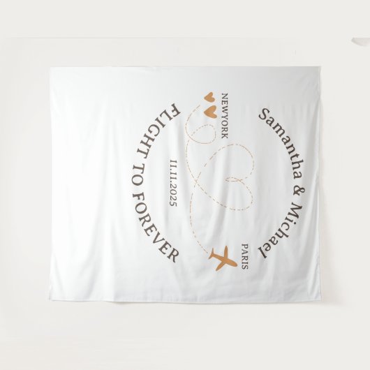 Flight Plane Travelling backdrop Wedding タペストリー (正面(横))