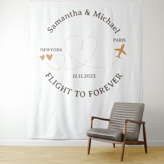 Flight Plane Travelling backdrop Wedding タペストリー (インサイチュ)