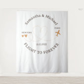 Flight Plane Travelling backdrop Wedding タペストリー (正面)