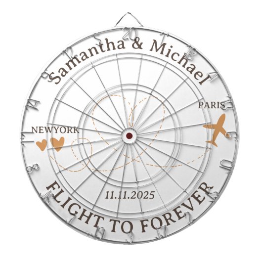 Flight Plane Travelling board Wedding ダーツボード (正面)