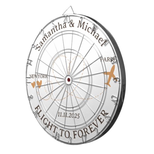 Flight Plane Travelling board Wedding ダーツボード (正面右)