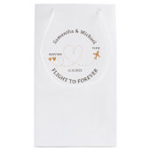 Flight Plane Travelling day of Wedding スモールペーパーバッグ (裏面)