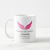 Flight Student Pilot Pink Wing Graduation Aviation コーヒーマグカップ (左)