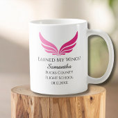 Flight Student Pilot Pink Wing Graduation Aviation コーヒーマグカップ