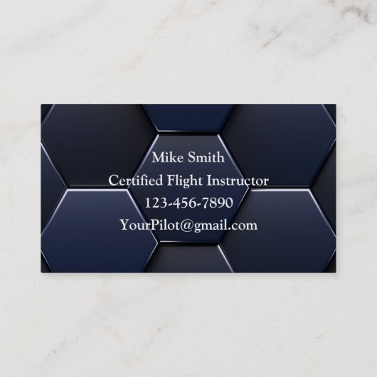 Flight Training Professional Modern Blue & White 名刺 (裏面)