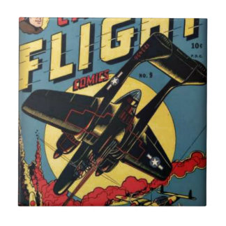 Flight Vintage大尉の黄金時代の漫画本 タイル