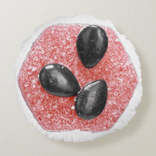 FlightBitesサワースイカ ラウンドクッション (裏面)