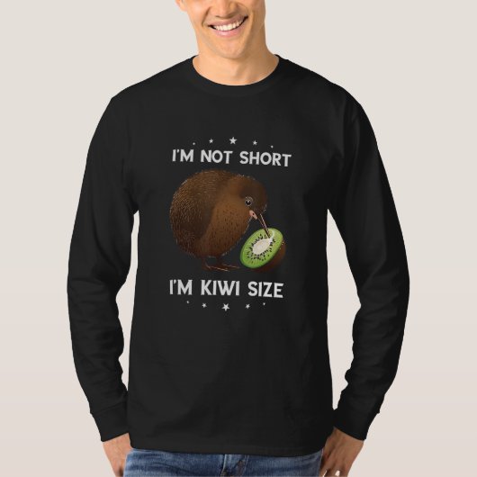 Flightless New Zealand I m Not Short National Bird Tシャツ (正面)