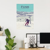 Flims Ski Resort Travel Poster ポスター (ホームオフィス)