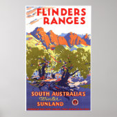Flinders Rangesヴィンテージ旅行ポスターオーストラリア ポスター (正面)