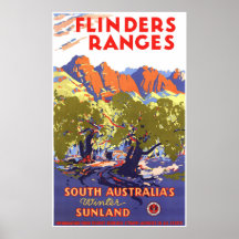 Flinders Rangesヴィンテージ旅行ポスターオーストラリア