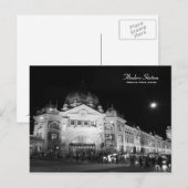 Flinders Station Melbourne Black & Whiteはがき ポストカード (正面/裏面)