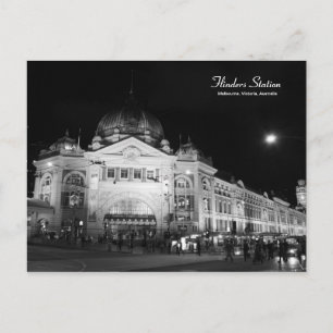 Flinders Station Melbourne Black & Whiteはがき ポストカード