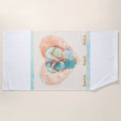 Flip Flop Heart Beach Towel – サンド・ソルト・ソール ビーチタオル (正面)