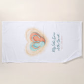 Flip Flop Heart Beach Towel – Salt Sun Sole ビーチタオル (正面)