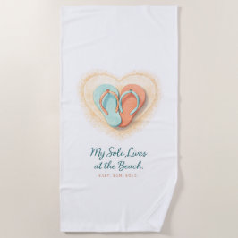 Flip Flop Heart Beach Towel – Salt Sun Sole ビーチタオル
