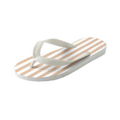 Flip Flops Children - Beige Stripe Pattern キッズビーチサンダル (アングル)