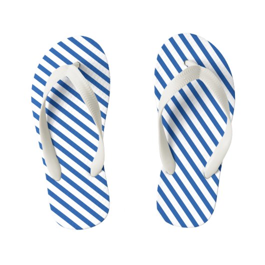 Flip Flops Children - Blue Stripe Pattern キッズビーチサンダル (フットベッド)