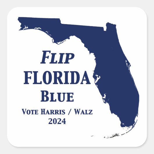 Flip Florida Blue in 2024スクエアステッカー スクエアシール (正面)