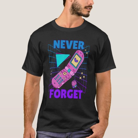 Flip Phone 90's Nostalgia Never Forget 90s Outfit  Tシャツ (正面)