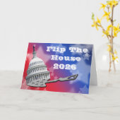Flip The House Vote Blue 2026 カード (黄色い花)