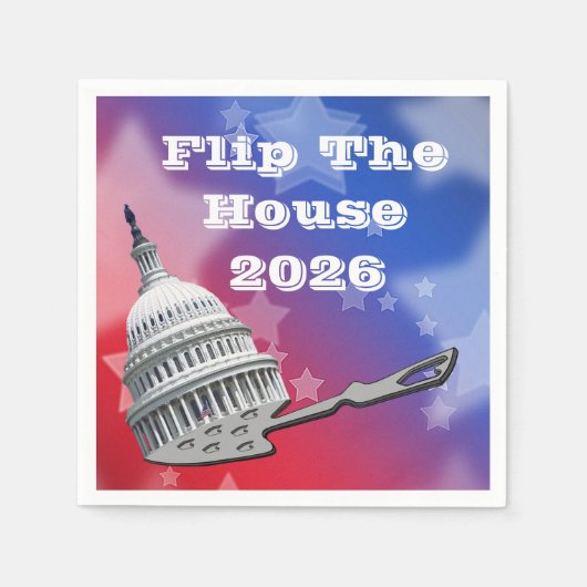 Flip The House Vote Blue 2026 スタンダードカクテルナプキン (正面)