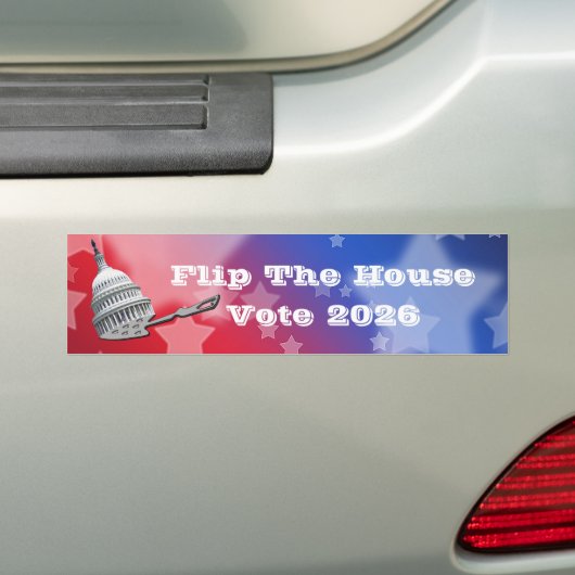 Flip The House Vote Blue 2026 バンパーステッカー (車上)