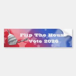 Flip The House Vote Blue 2026 バンパーステッカー