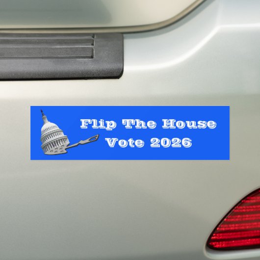 Flip The House Vote Blue 2026 バンパーステッカー (車上)