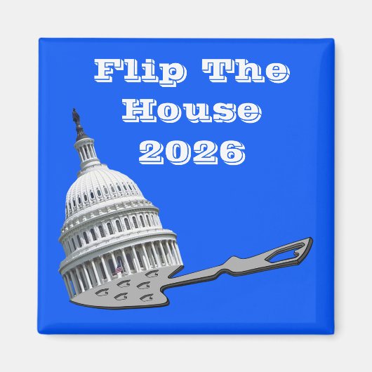 Flip The House Vote Blue 2026 マグネット (正面)