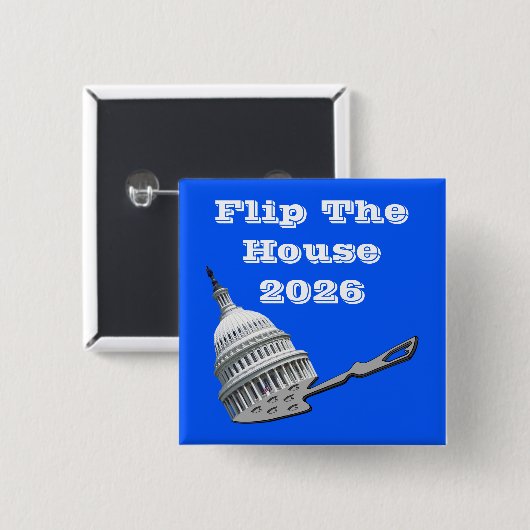 Flip The House Vote Blue 2026 缶バッジ (正面&裏面)