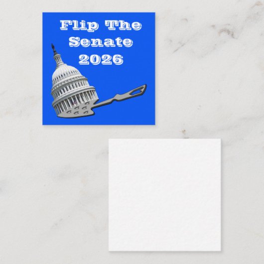 Flip The Senate Vote Blue 2026 スクエア名刺 (正面/裏面)