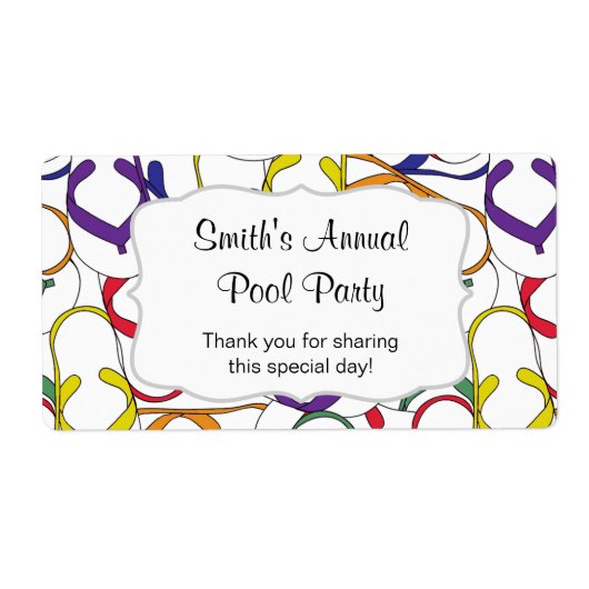 Flipflopsウォーターボトルカスタマイズの賛成! ラベル (正面)