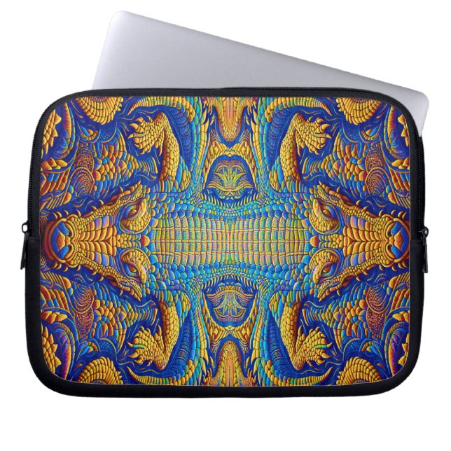 Flippiges cooles Kroko Top Design für ラップトップスリーブ (正面)