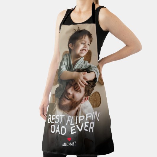 Flippin最高ののパパEver L Photo Father's Day エプロン (インサイチュ)