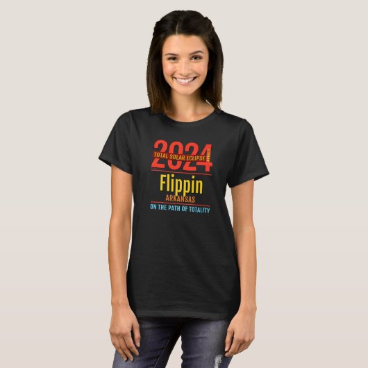 Flippin Arkansas AR Total Solar Eclipse 2024 4 Tシャツ (正面フル)