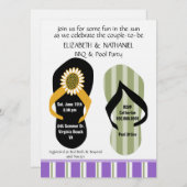 Flippin Out Copplesウェディングシャワープールパーティー 招待状 (正面/裏面)