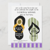 Flippin Out Copplesウェディングシャワープールパーティー 招待状 (正面)