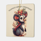 Flipping Flapping Merry Christmas Penguin Quirky  セラミックオーナメント (左)