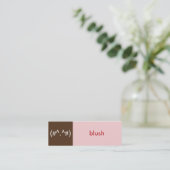 Flirtカードピンクブラウン赤面絵文字文字メッセージ スキニー名刺 (スタンド正面)