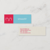 Flirtカード赤い青の滑らかな絵文字文字メッセージ スキニー名刺 (正面/裏面)